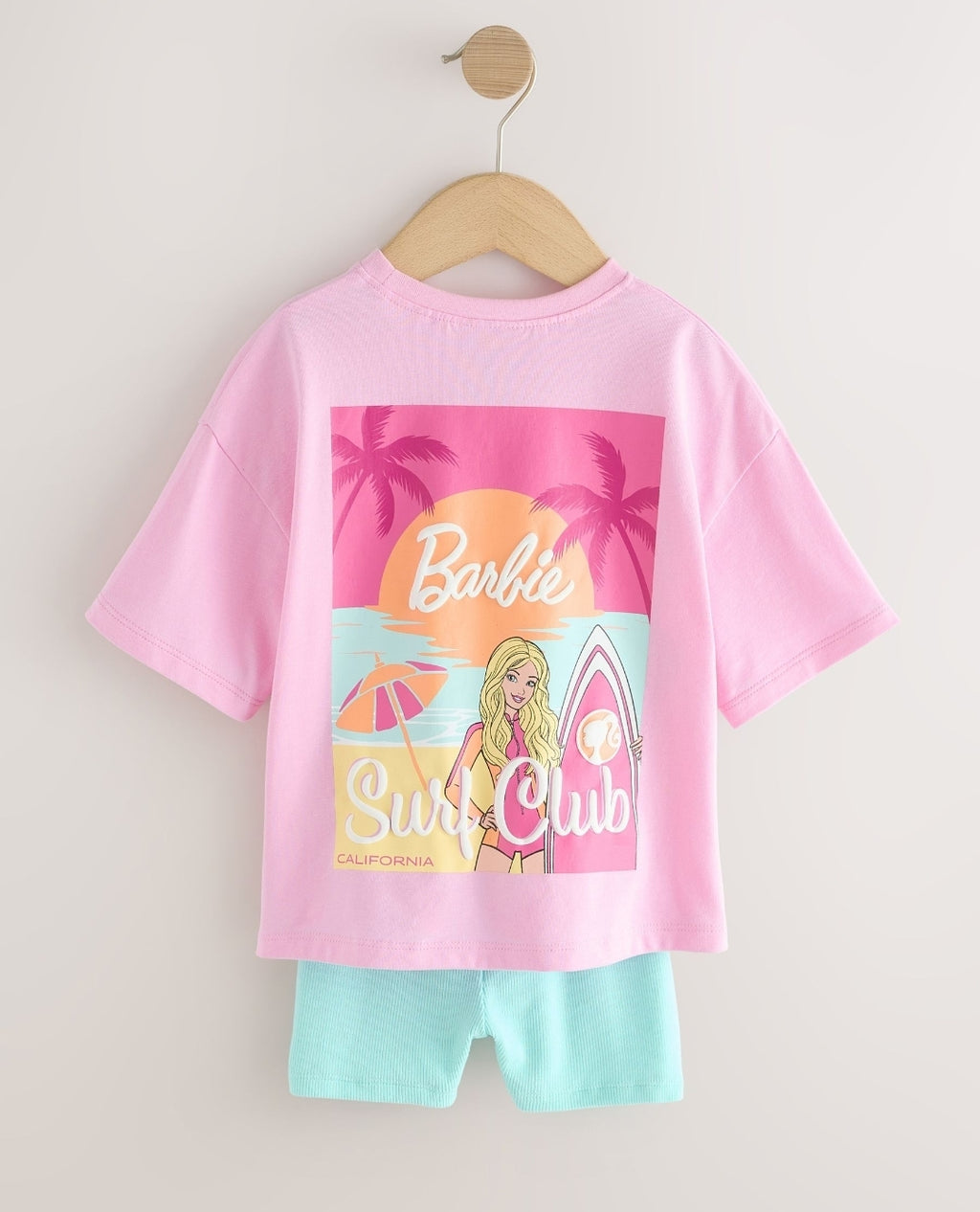 Pink Barbie Short Sleeve T-Shirt
and Cycle Shorts Set