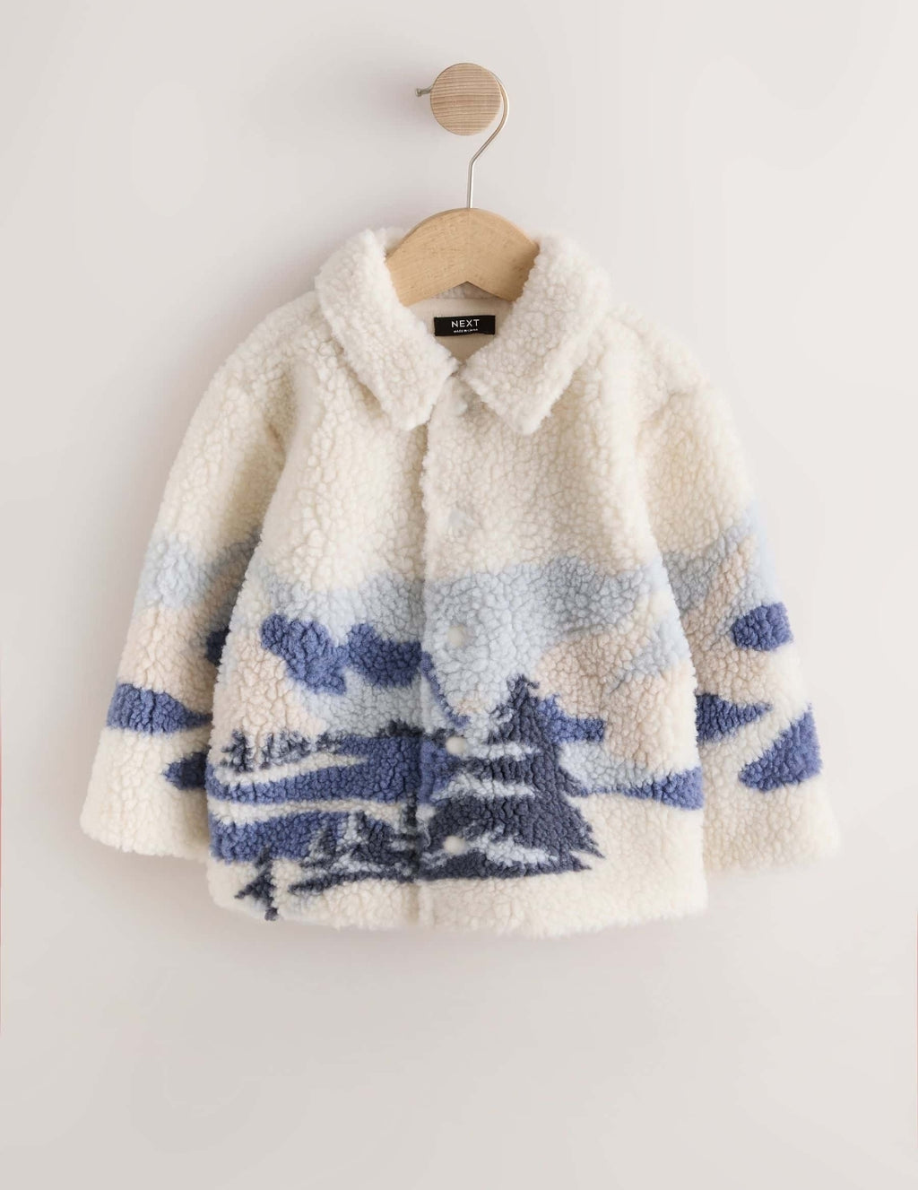 Ecru Scene Borg Fleece Shacket