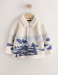 Ecru Scene Borg Fleece Shacket