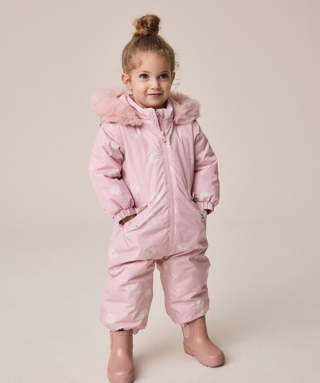 Pink Floral Waterproof Printed Snowsuit