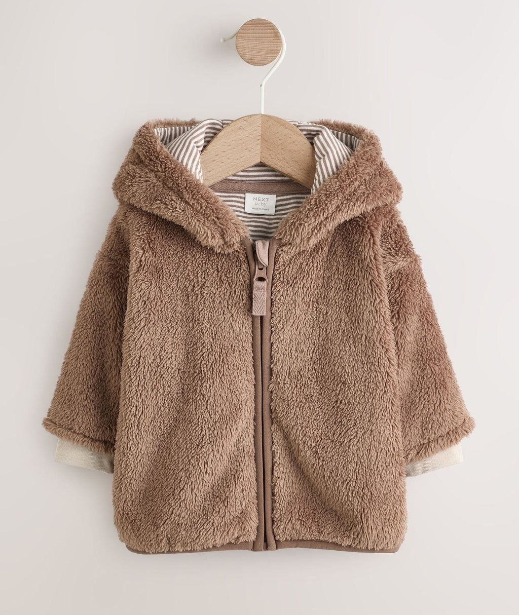 Brown Hamish Hooded Baby Fleece Jacket