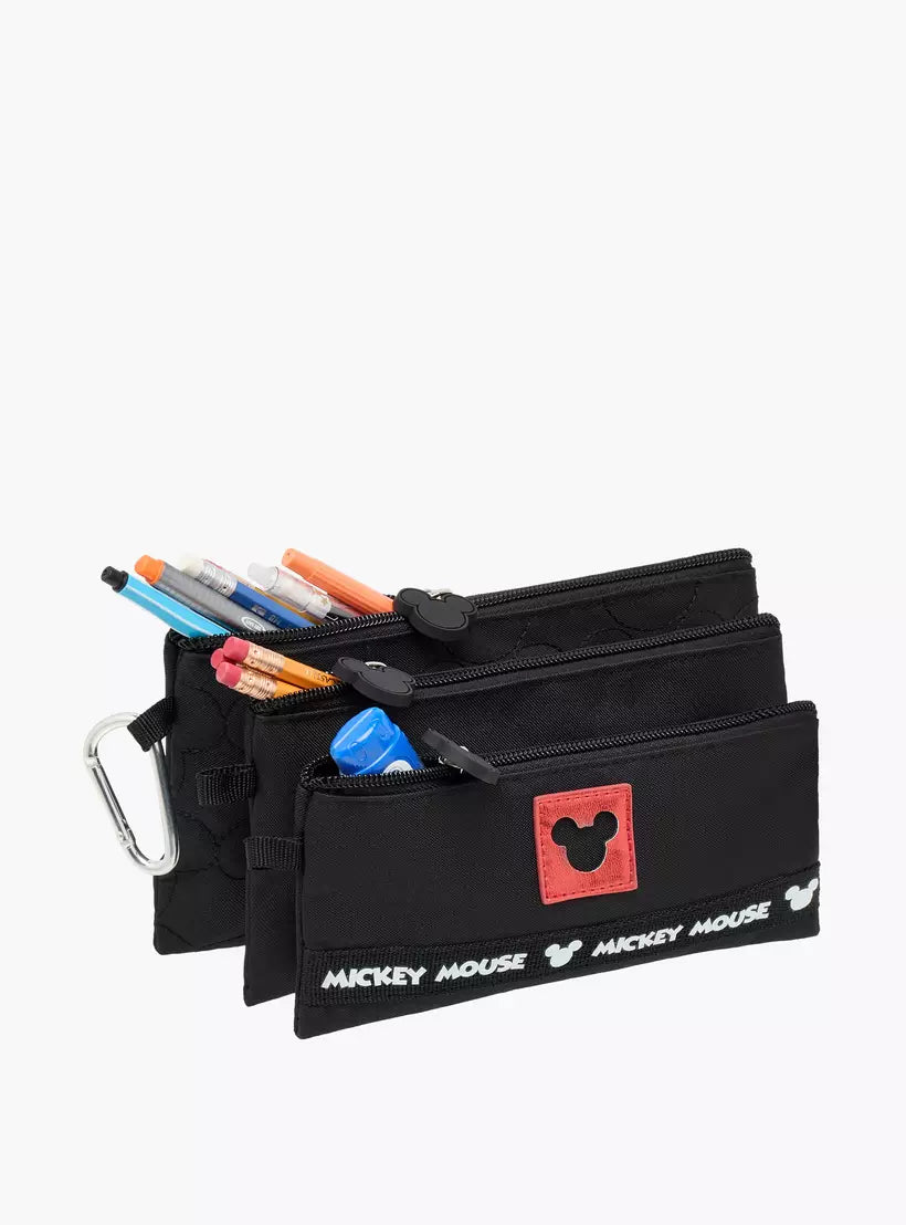 Disney Mickey Mouse Applique Pencil Pouch with Zip Closure