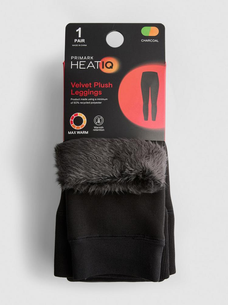 Primark 1pk Heat IQ Velvet Plush Charcoal Leggings