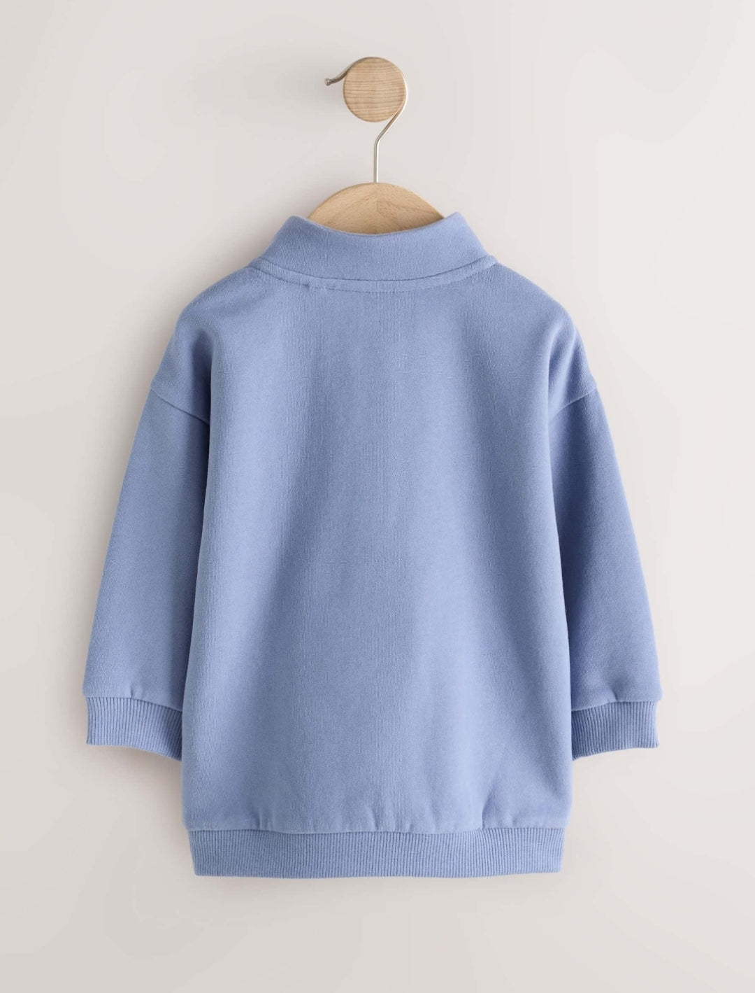 Light Blue Soft Touch Half Zip Neck Sweat Top