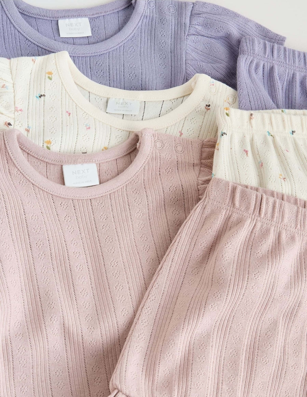 Purple Floral Short Sleeve Top and Shorts Baby Set 6 Piece