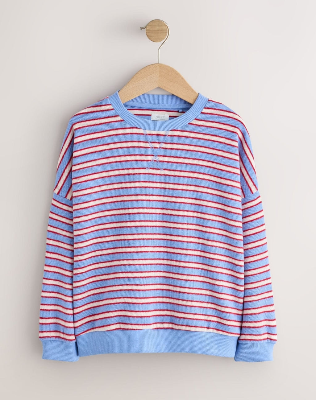Red/ Blue Stripe Cosy Rib Sweatshirts 2Pack