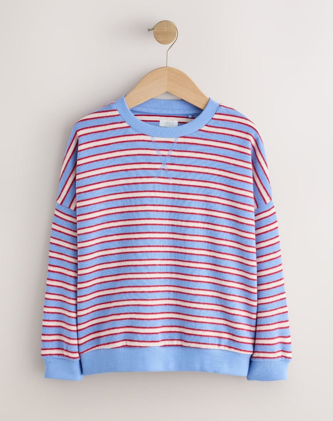 Red/ Blue Stripe Cosy Rib Sweatshirts 2Pack