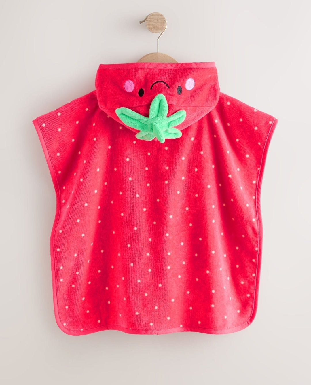Red Strawberry Towelling Poncho
