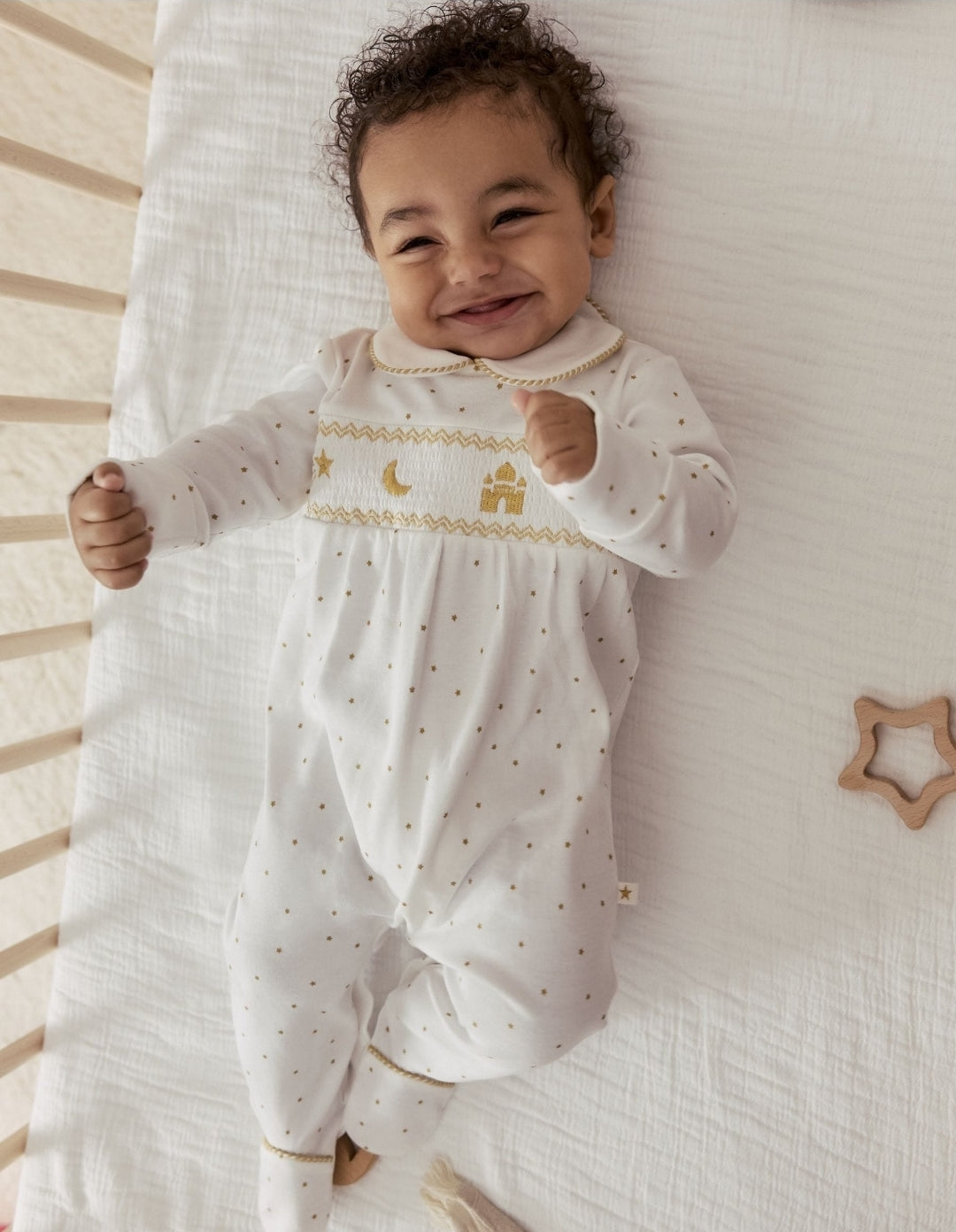 White Collar EID Baby Sleepsuit