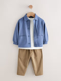 Blue Jersey Shirt T-Shirt and Joggers 3 Piece Set