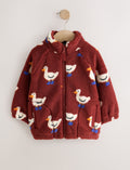 Burgundy Red Duck All Over Print Fleece