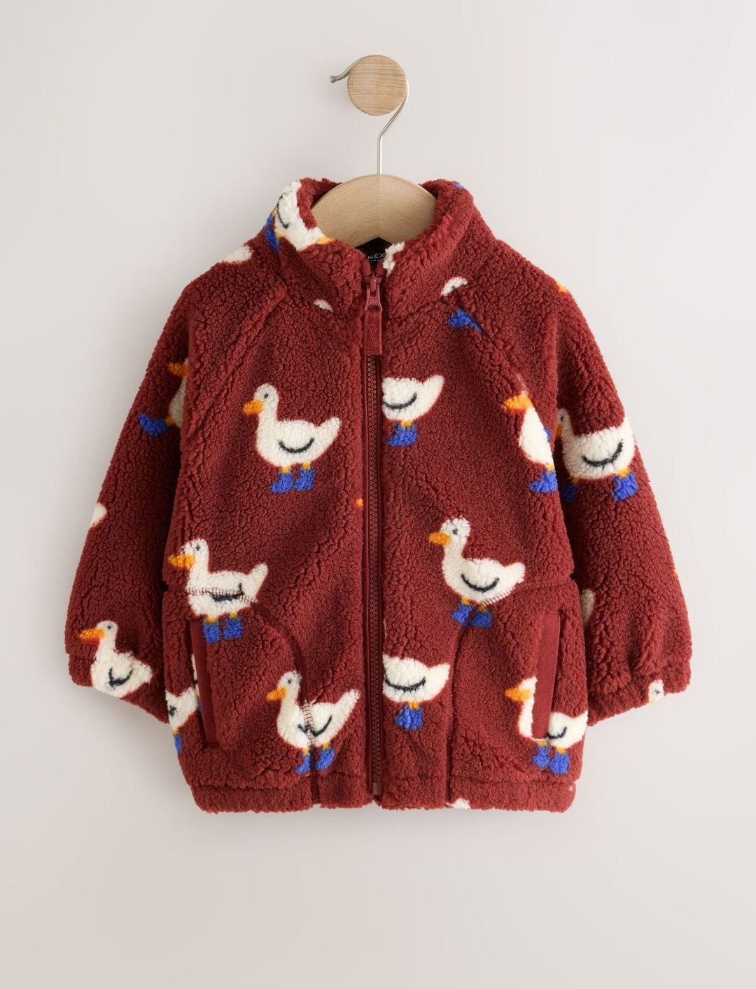 Burgundy Red Duck All Over Print Fleece