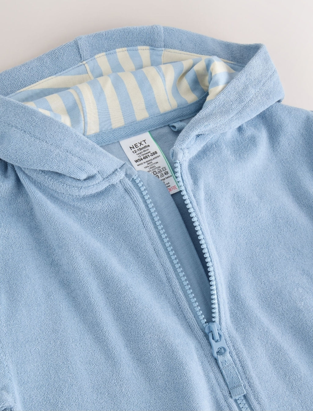 Blue Towelling Zip Through Cover-Up