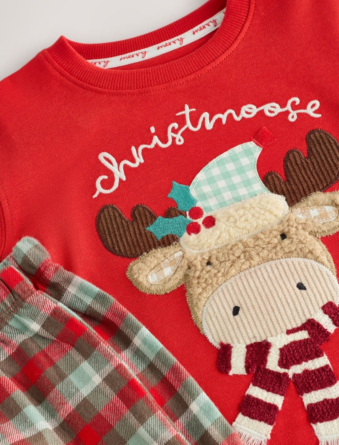 Red Christmoose Check Christmas Pyjamas