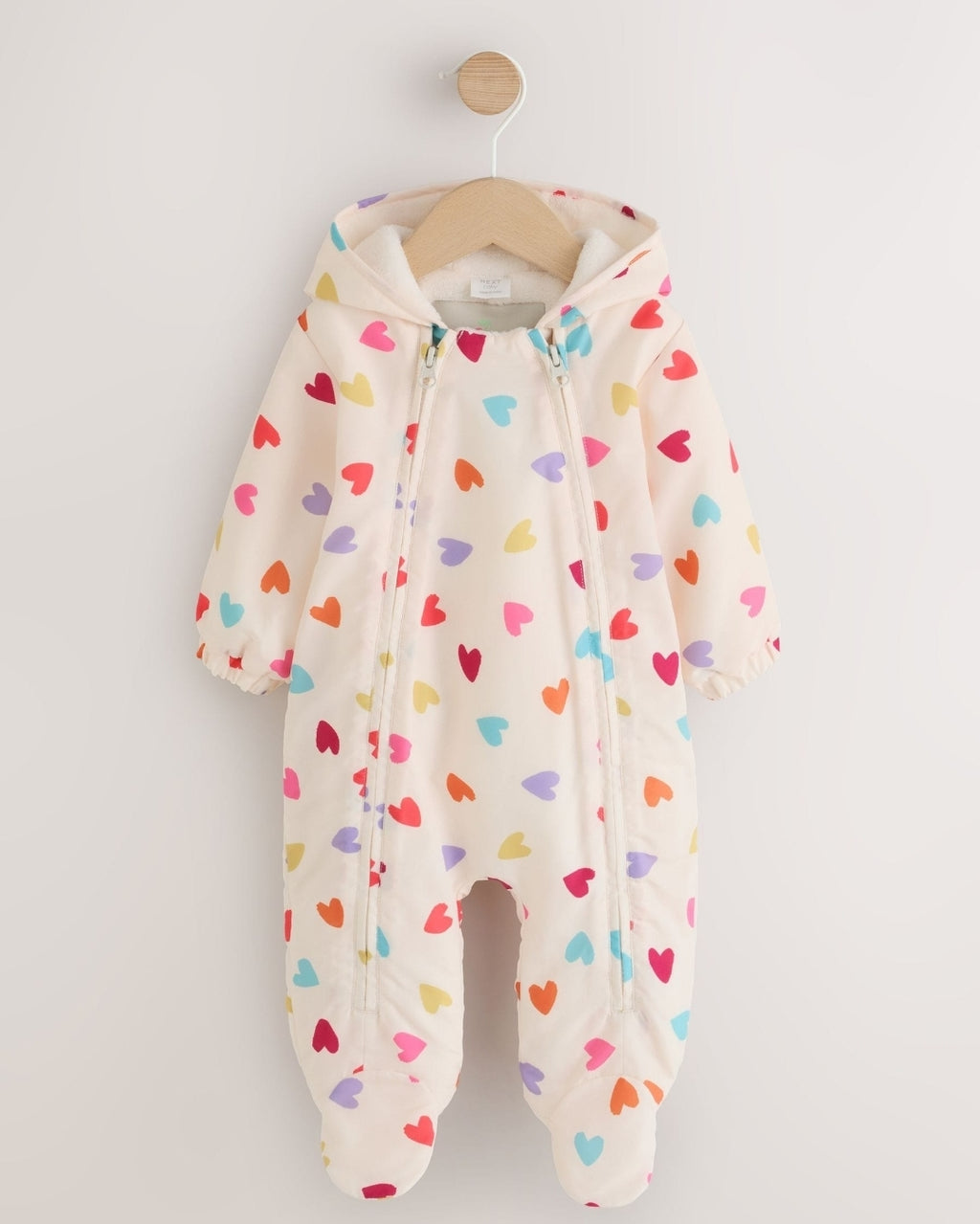 Multi Coloured Heart All Over
Printed Hooded Baby