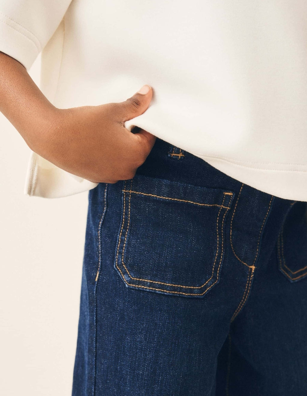 Blue Rinse Wash Denim Flared Jeans