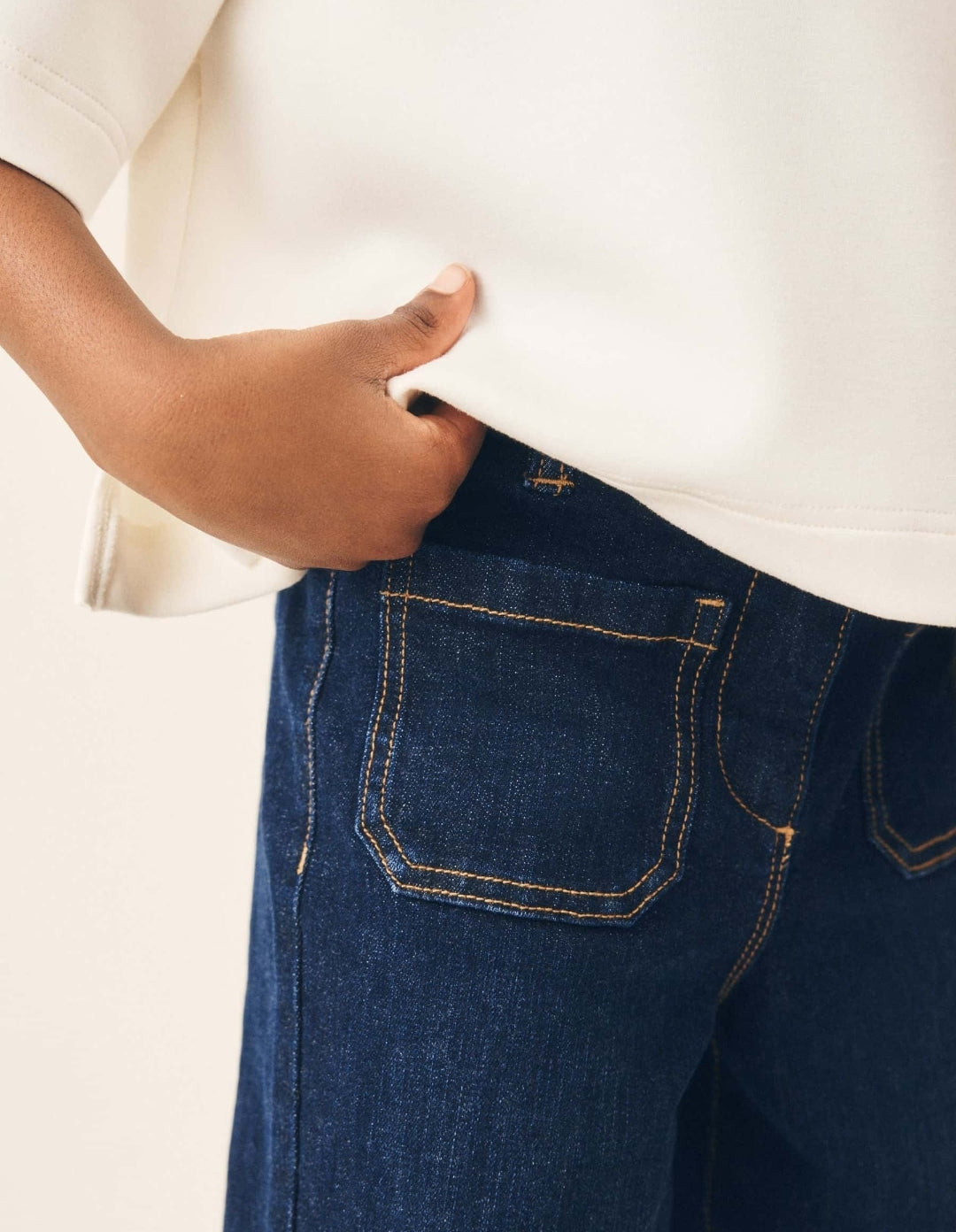 Blue Rinse Wash Denim Flared Jeans