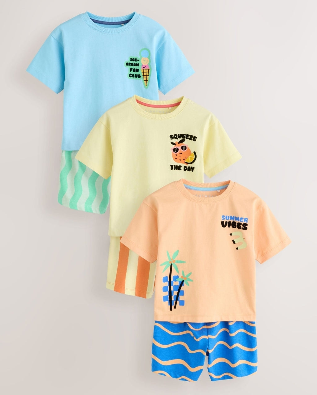 Blue/Yellow/Orange Summer Short
Pyjamas 3 Pack