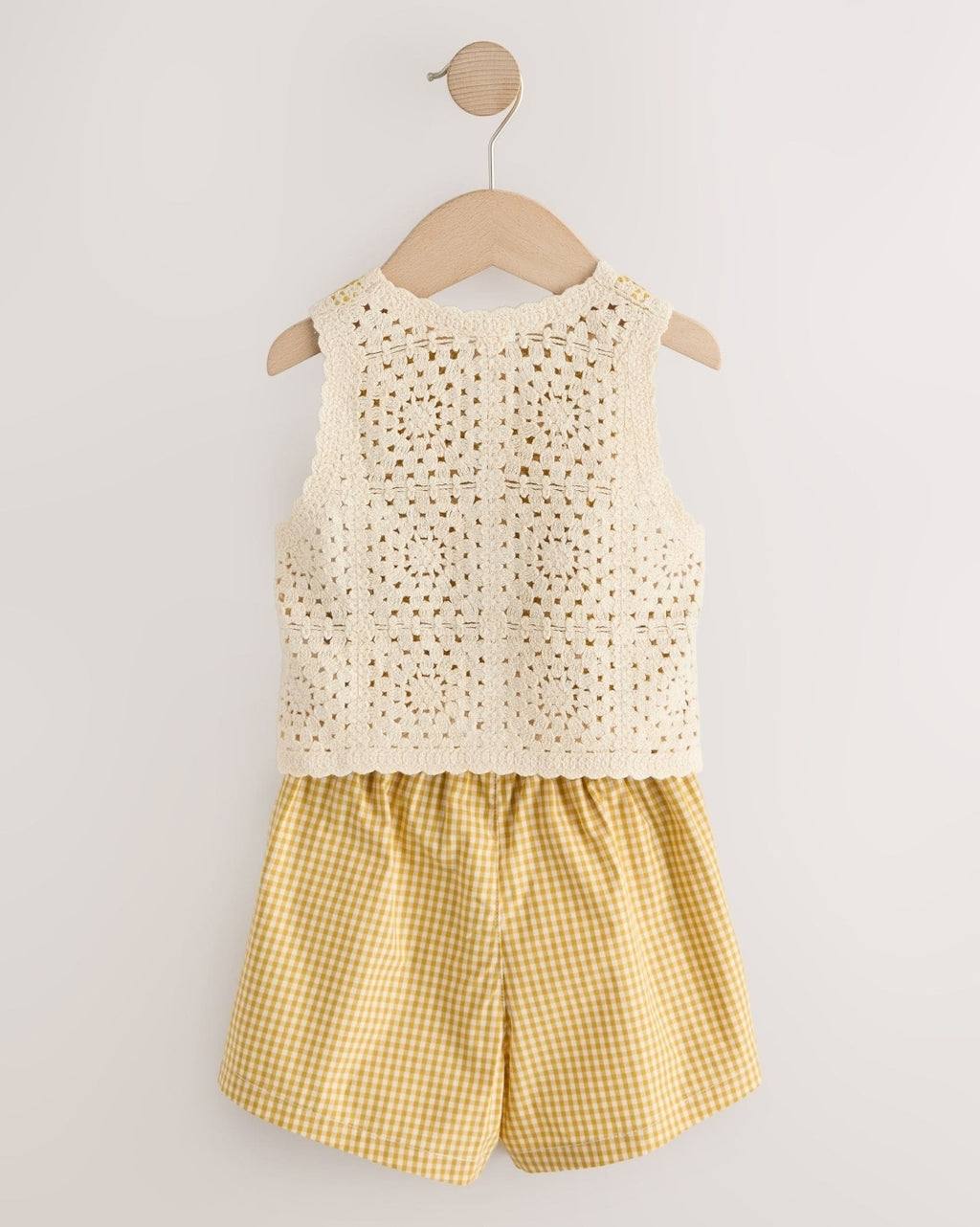 Ochre Yellow Crochet Top and Short set
