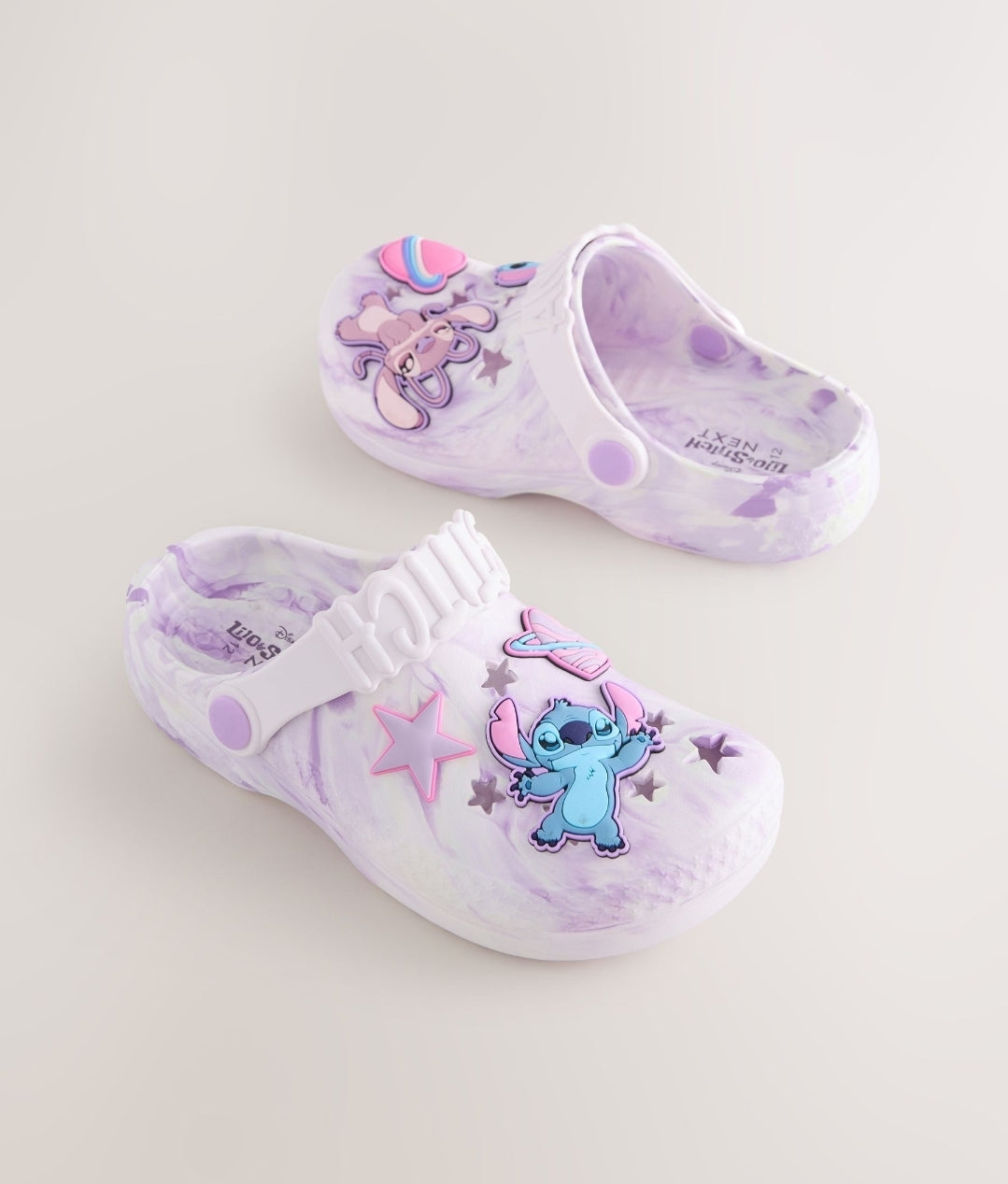 Lilac Purple Marble Lilo & Stitch Clogs