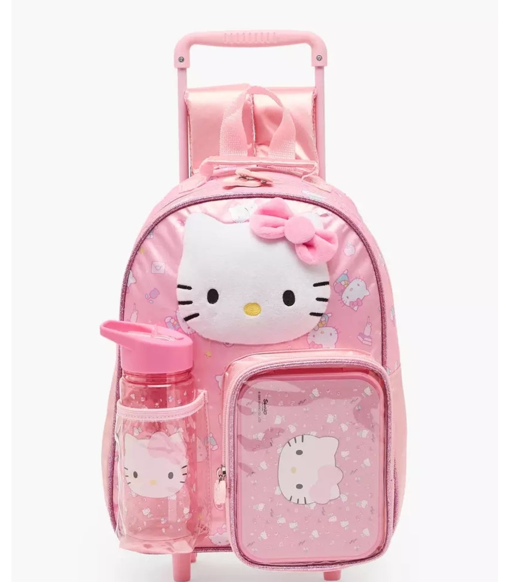 Sanrio Hello Kitty Print 3-Piece School Trolley Bag Set 14 inches