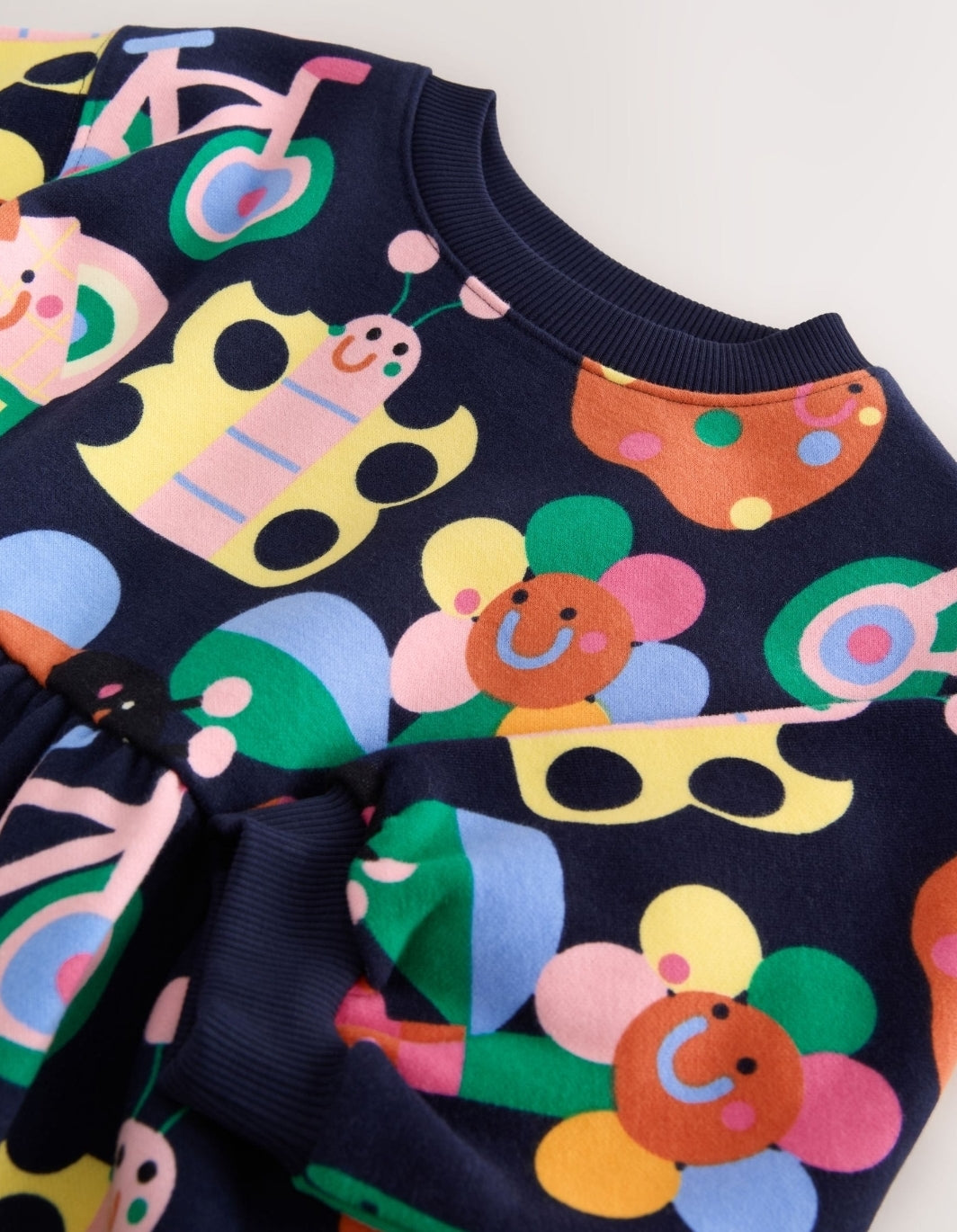 Navy Ladybird Rainbow Long
Sleeve Sweat Dress