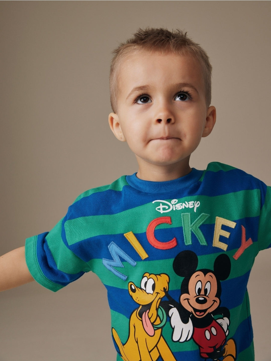 Blue/Green Mickey Mouse Short
Sleeve T-Shirt