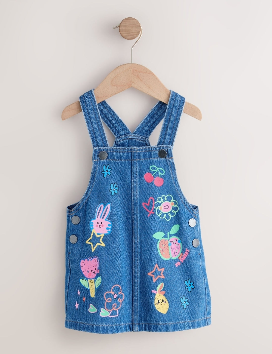 Mid Blue Character Denim Pinafore
Dress