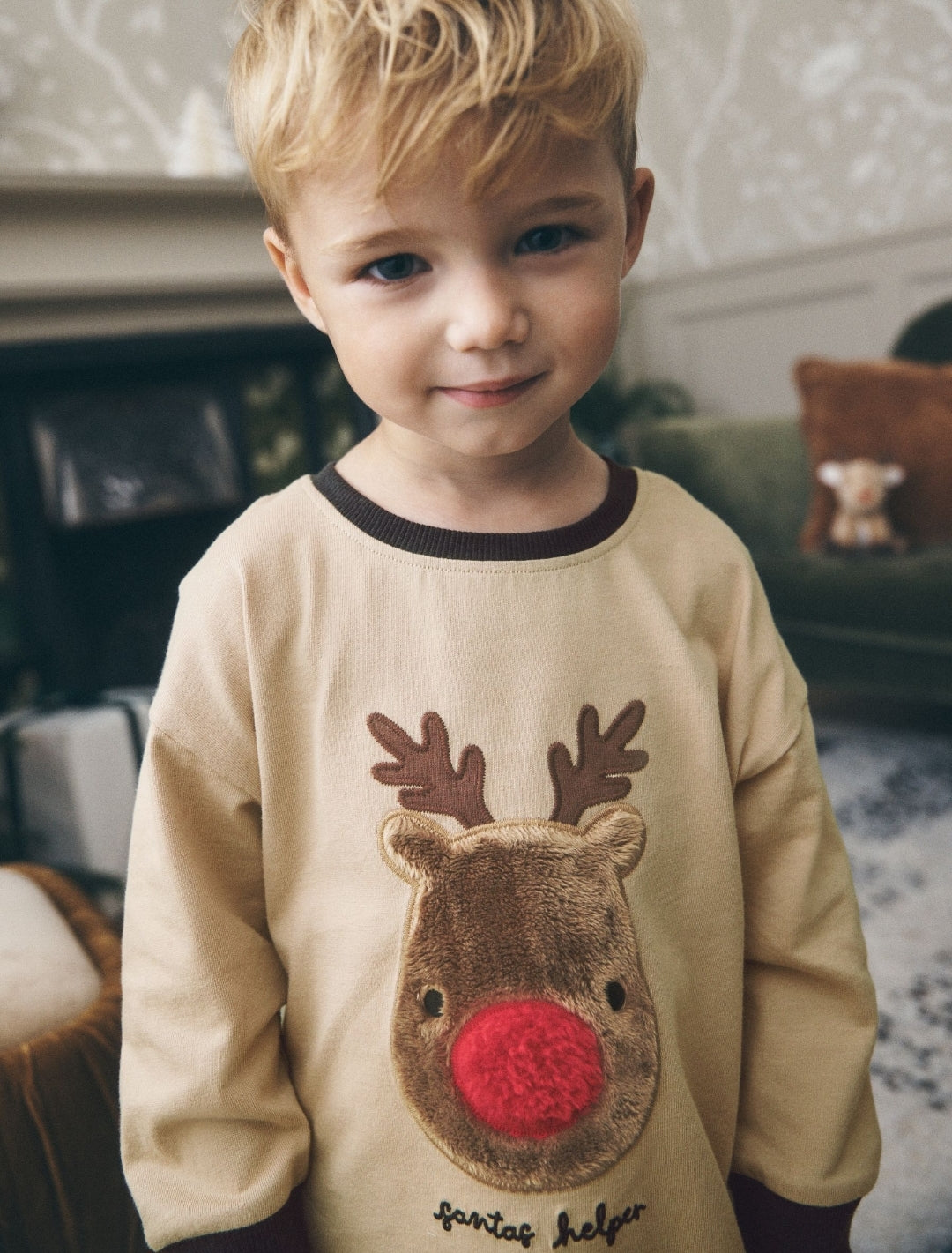 Oatmeal Rudolph Placement Christmas Pyjamas