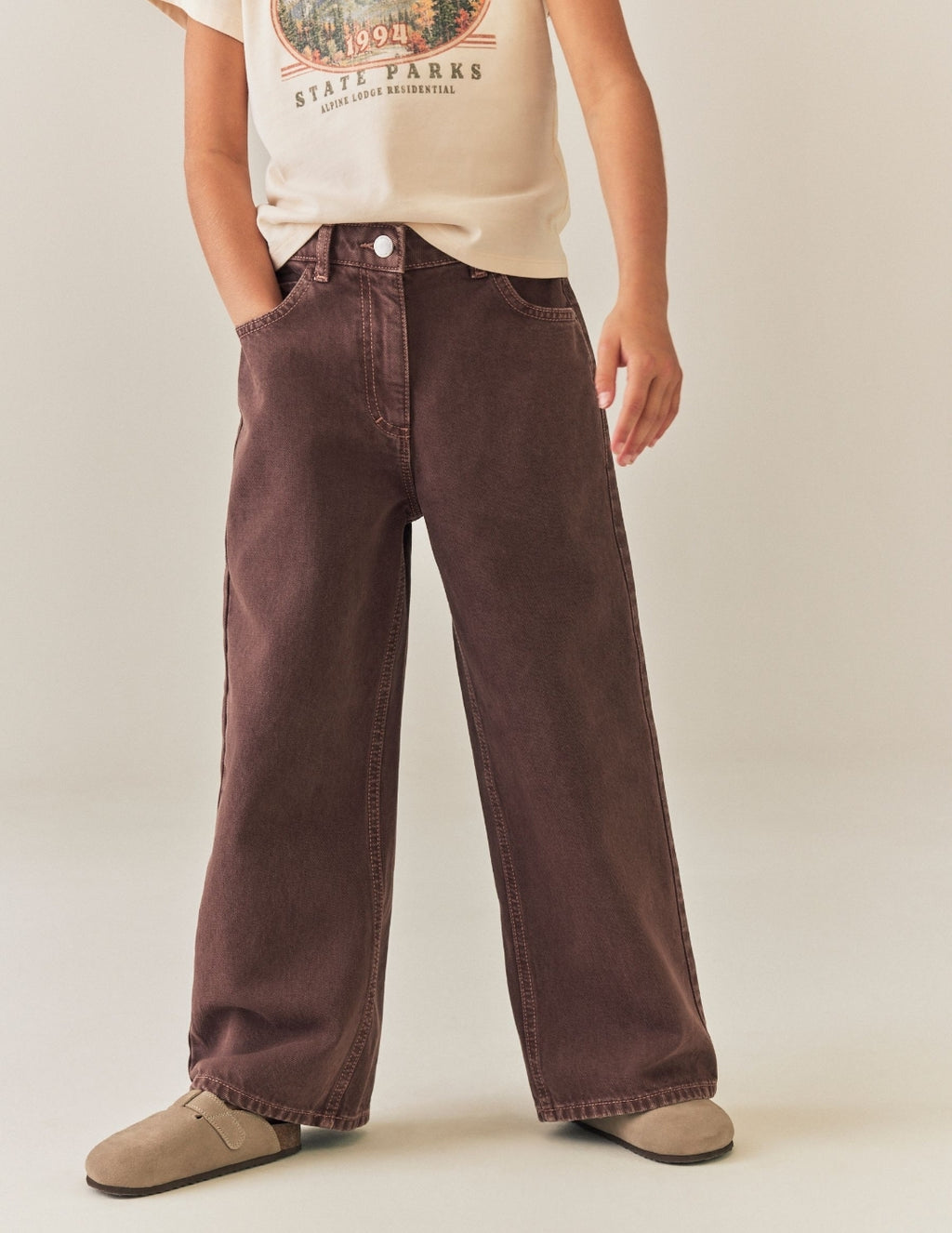 Chocolate Brown Wide Leg Jeans