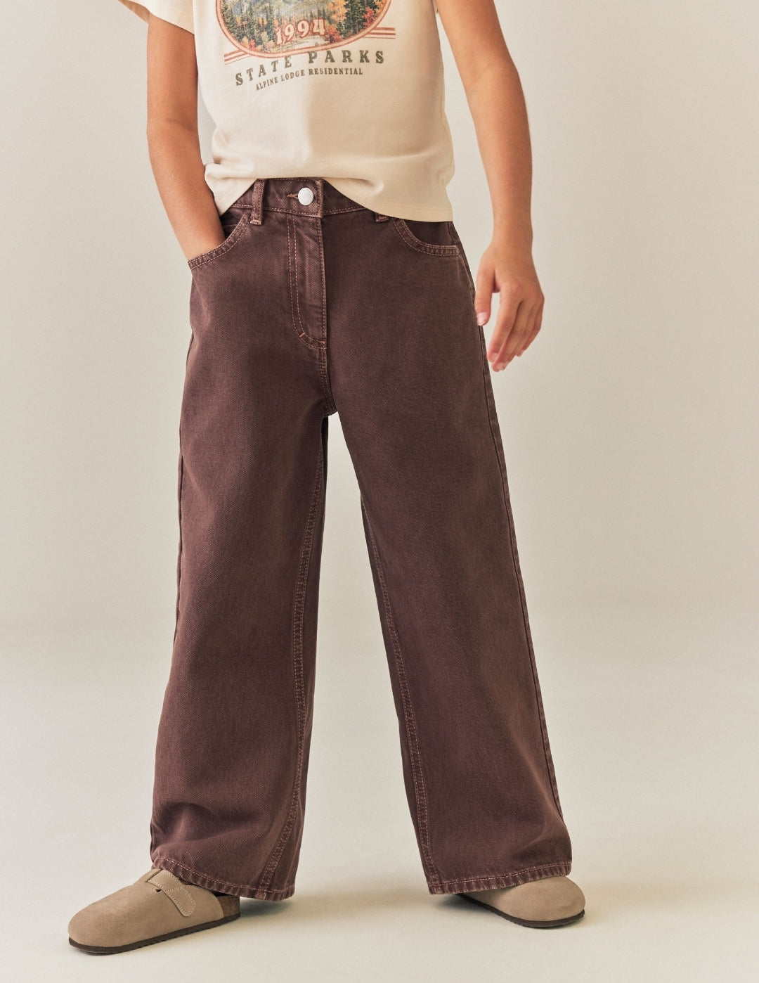 Chocolate Brown Wide Leg Jeans