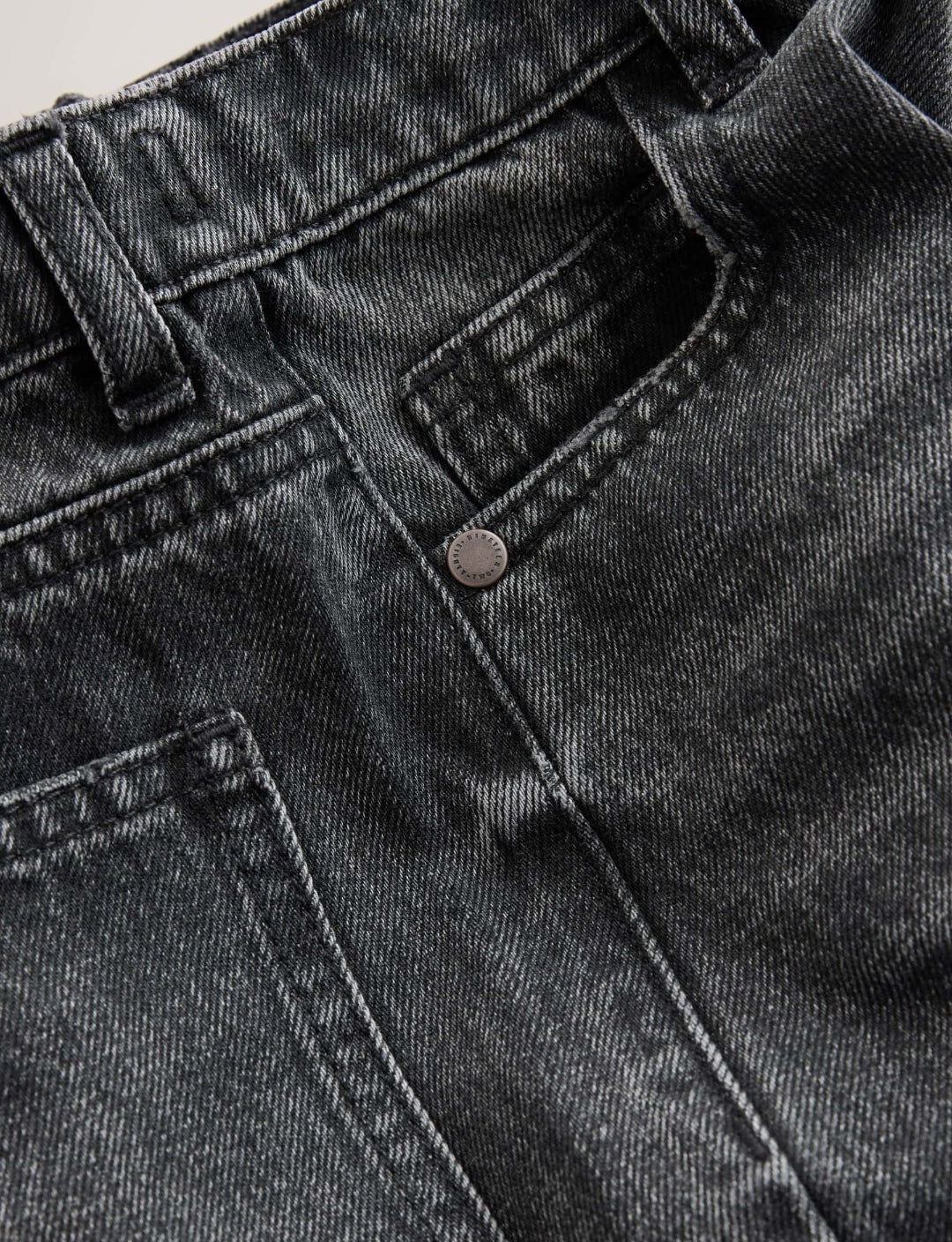 Washed Black Baggy Tapered Authentic Jeans