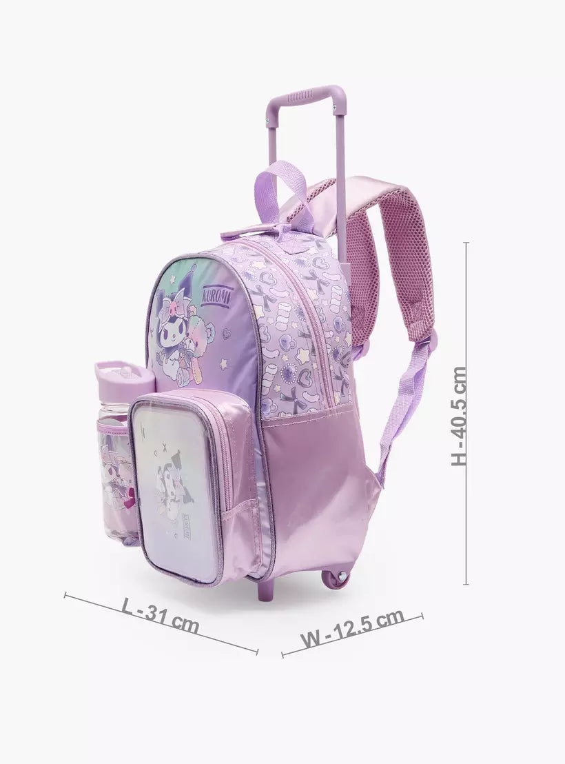Sanrio Kuromi Print 3-Piece School Trolley Bag Set 14 inches