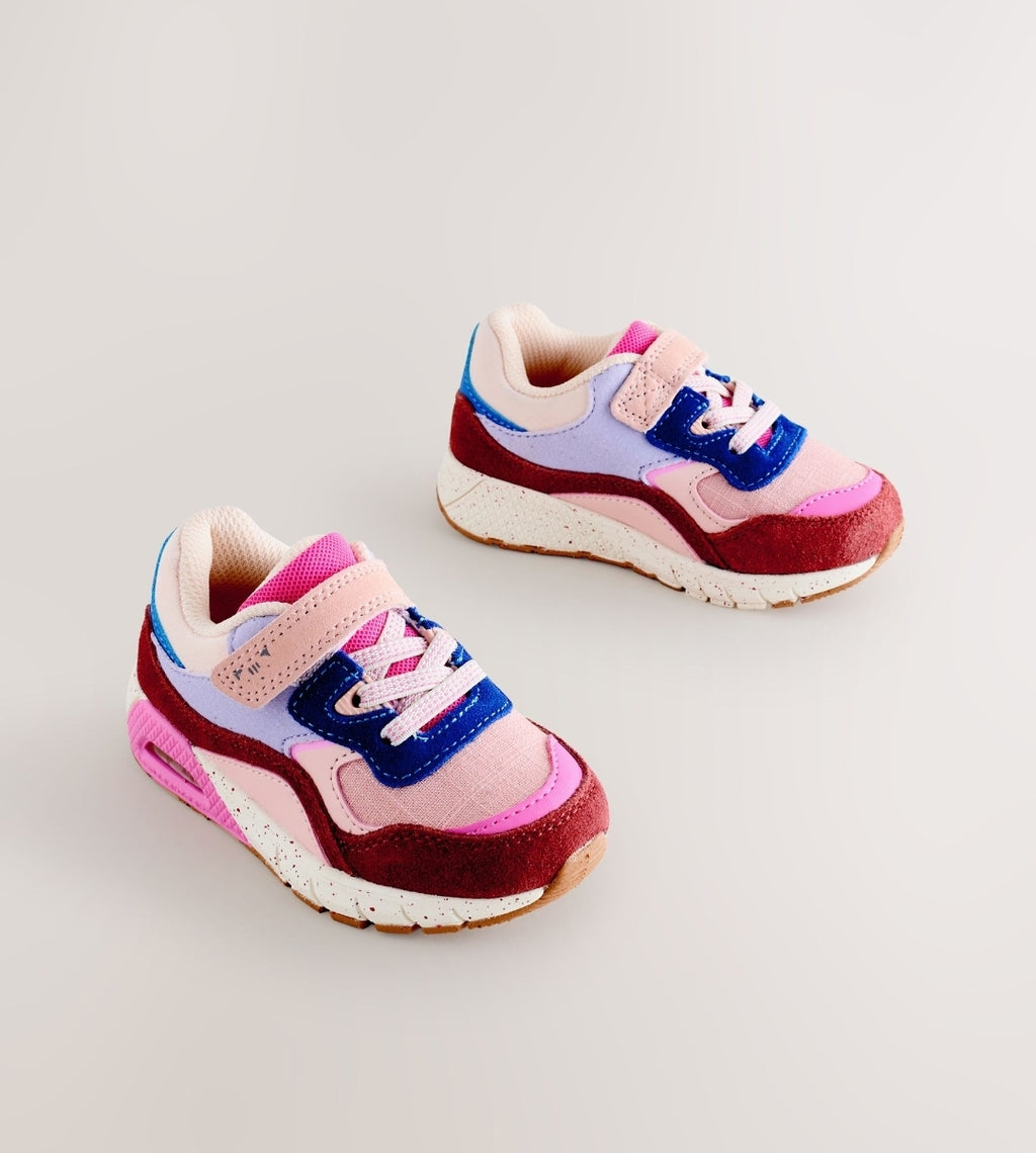 Multi Pink Elastic Lace Chunky Trainers
