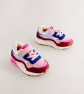 Multi Pink Elastic Lace Chunky Trainers