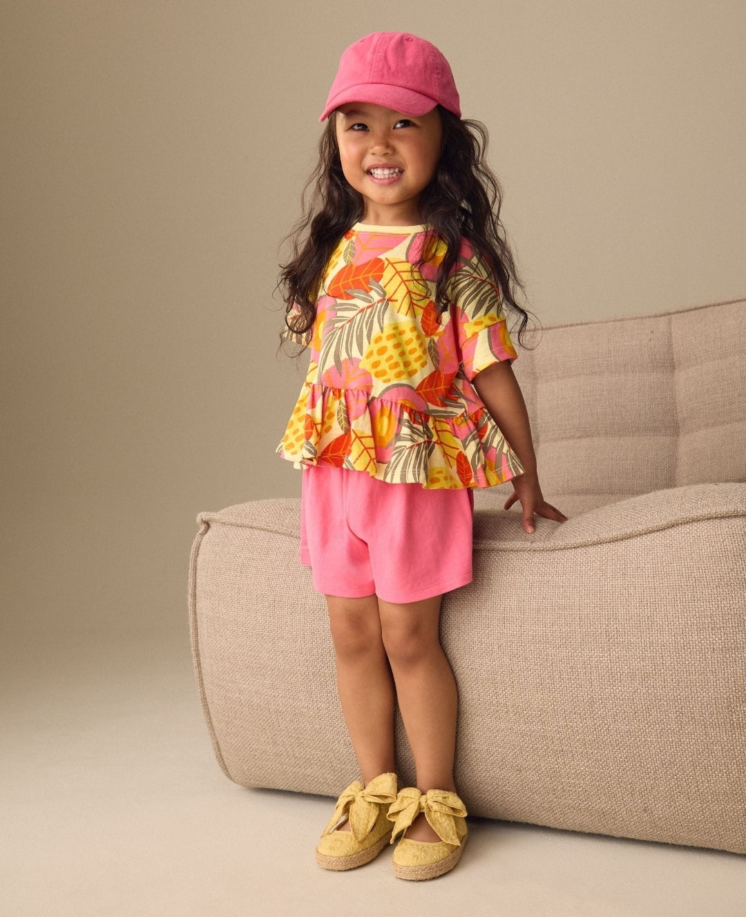 Pink Flowers Short Sleeve Top and
Shorts Set
