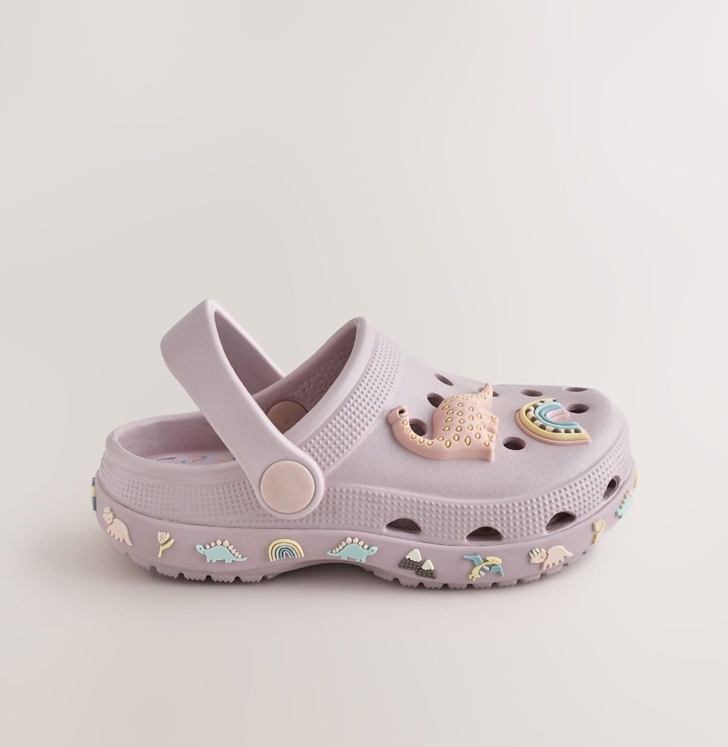 Purple Dinosaur Character Clogs