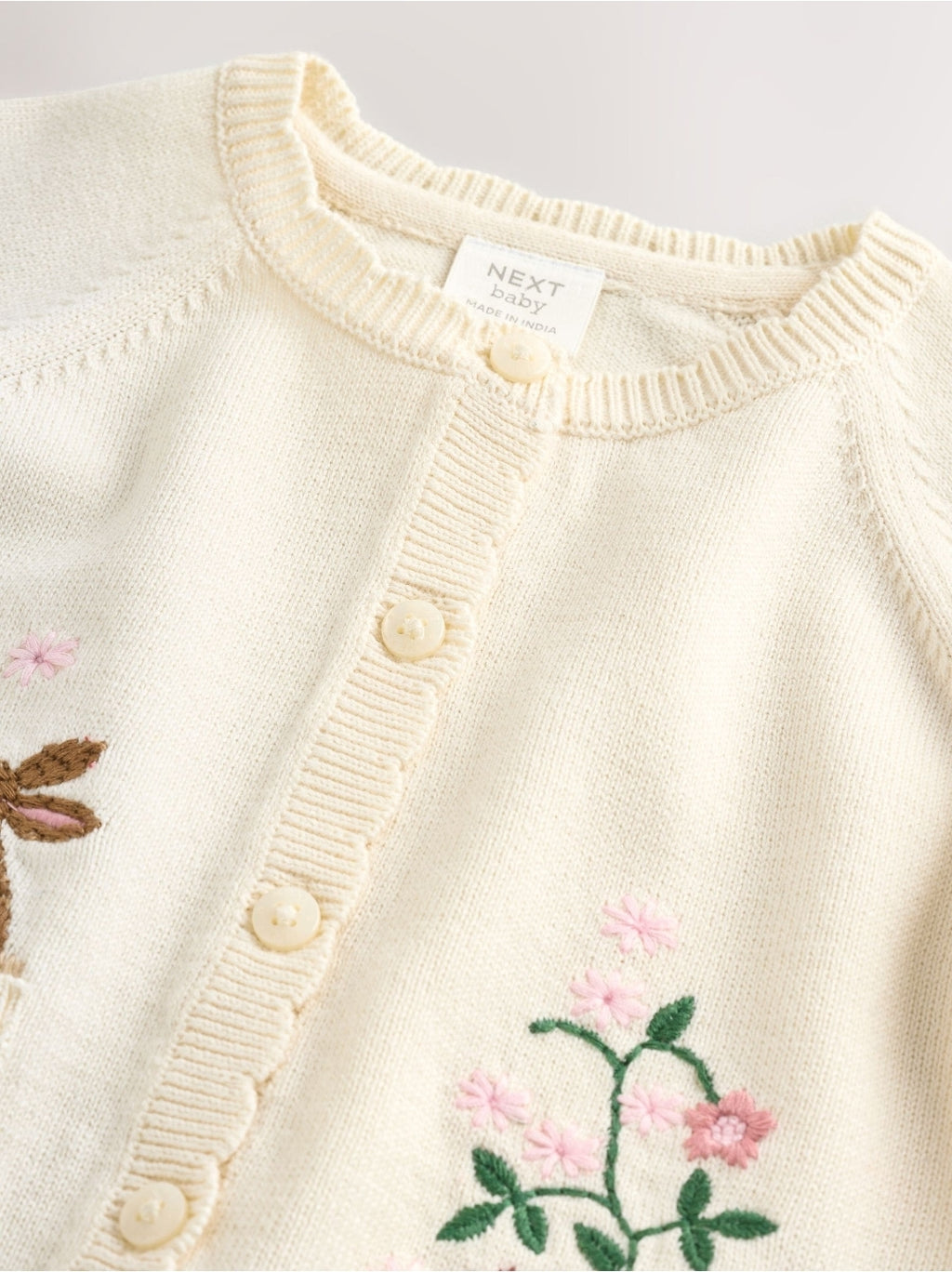 Natural Embroidered Baby Bunny
Cardigan