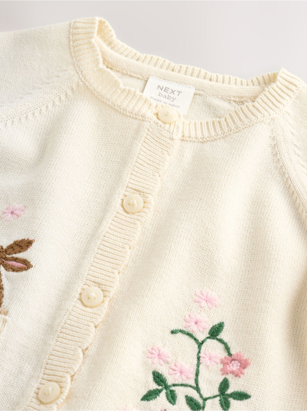 Natural Embroidered Baby Bunny
Cardigan