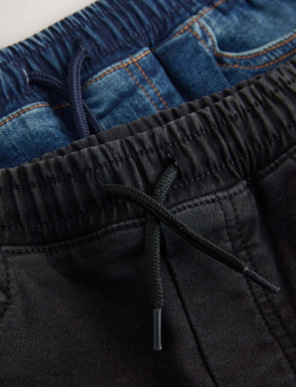 Black/Navy Loose Fit Loose Fit Stretch
Elasticated Waist Jeans 2 Pack