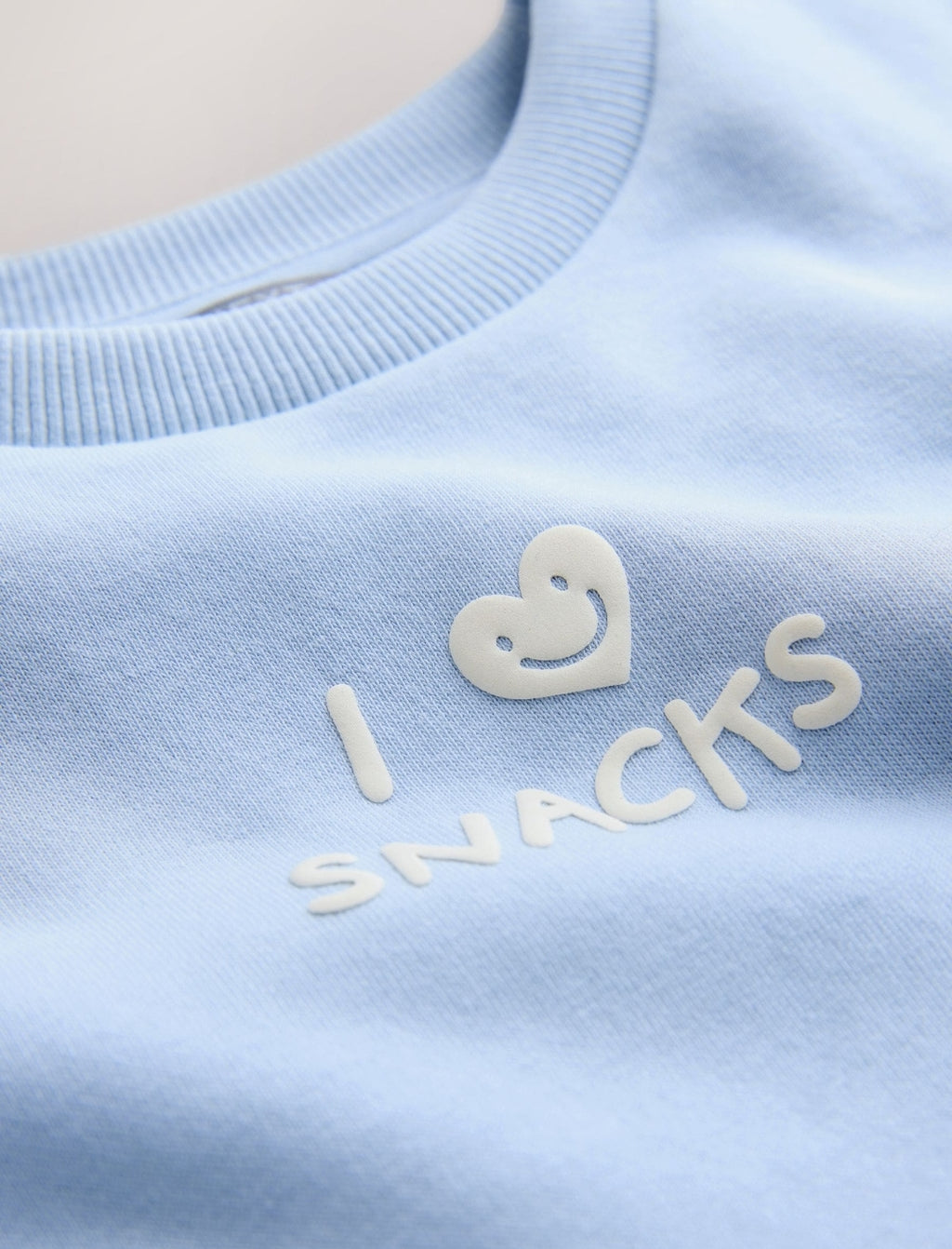 Blue I Love Snacks Printed Crew Neck
Sweat Top