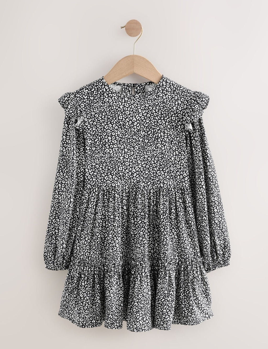 Black/White Long Sleeve Ruffle
Dress