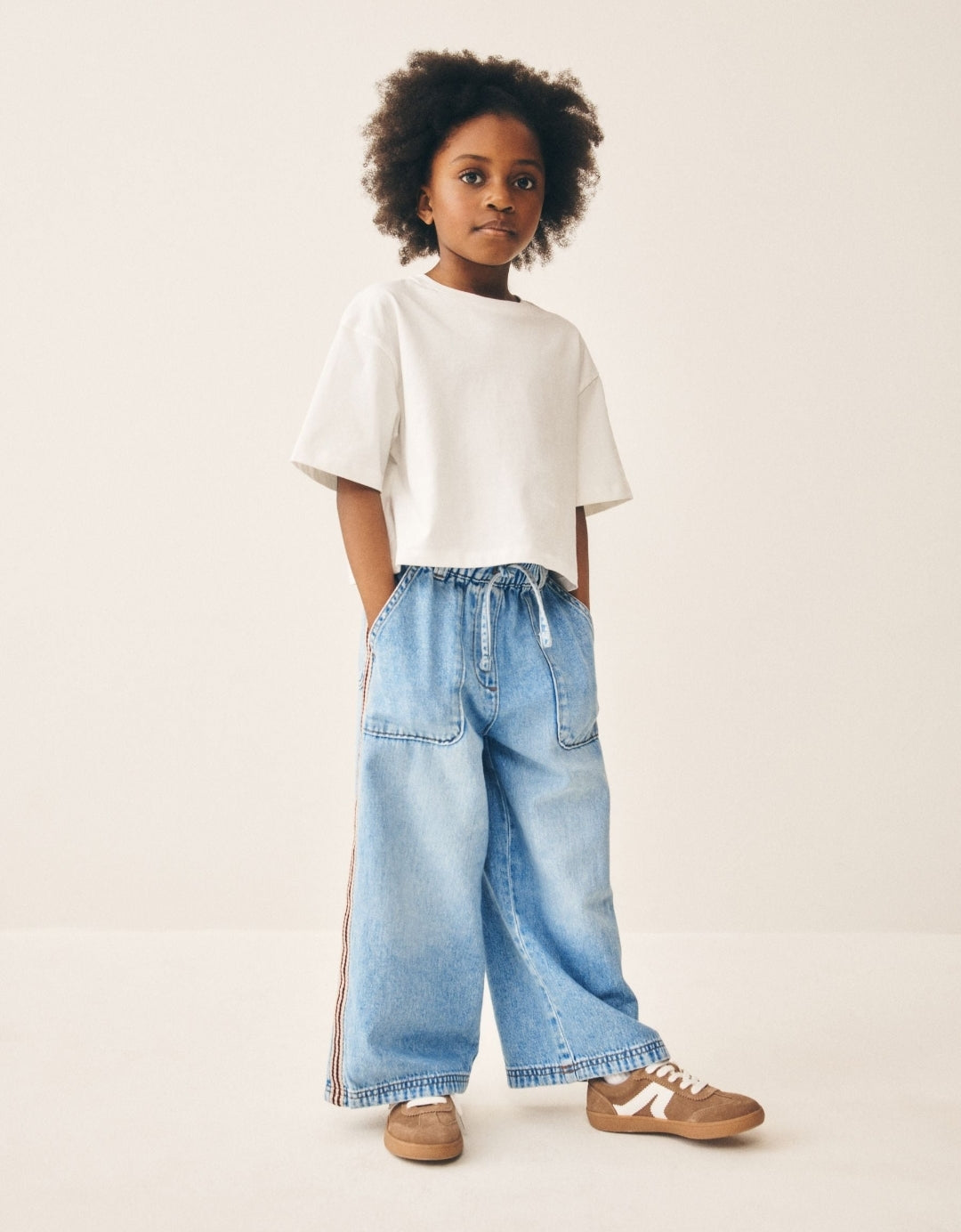 Red Side Detail Wide Leg Jeans