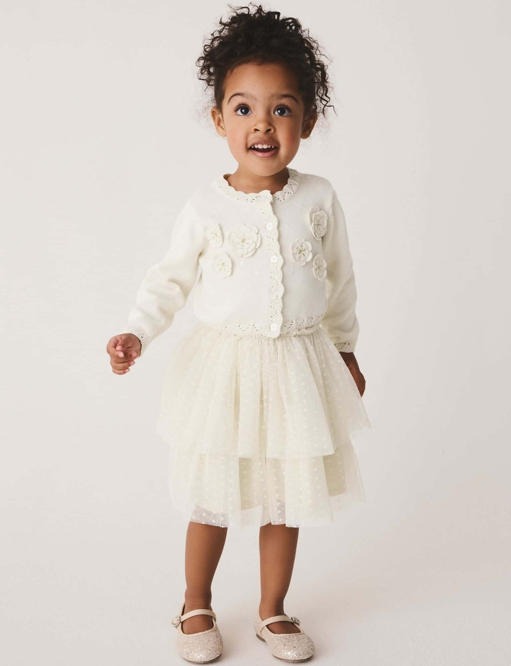 Ecru White Party OccasionSkirt Set
