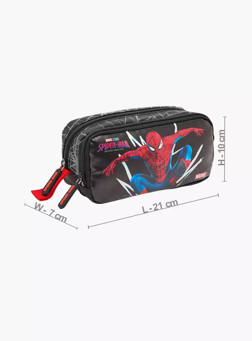 Spider-Man Print Pencil Pouch with 2 Compartments