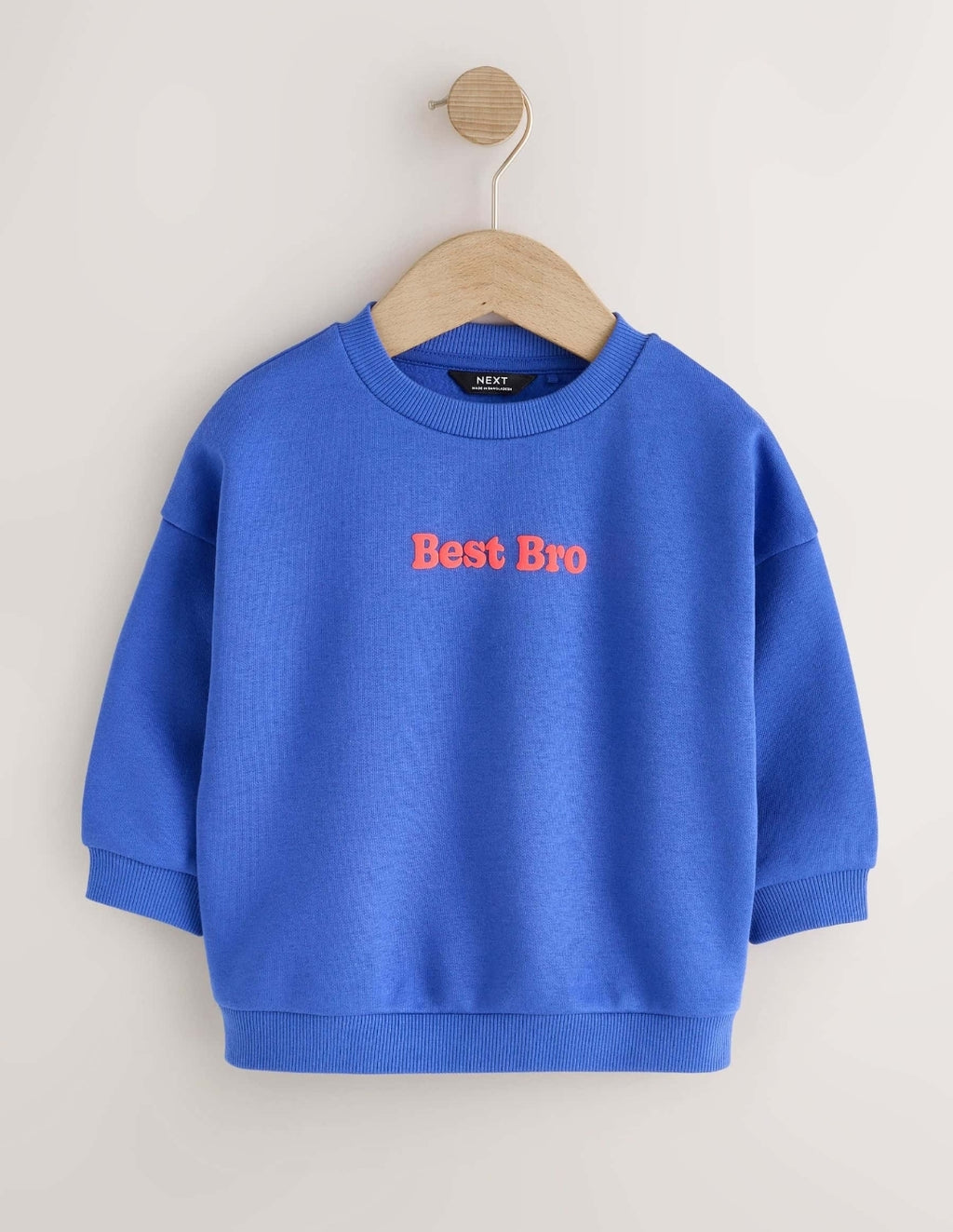 Colbalt Blue Best Brother Printed Crew Neck SweatTop