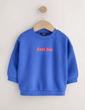 Colbalt Blue Best Brother Printed Crew Neck SweatTop