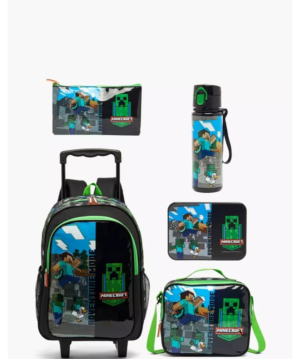 Hollywood Magic Printed 5-Piece School Trolley Bag Set 16 inches