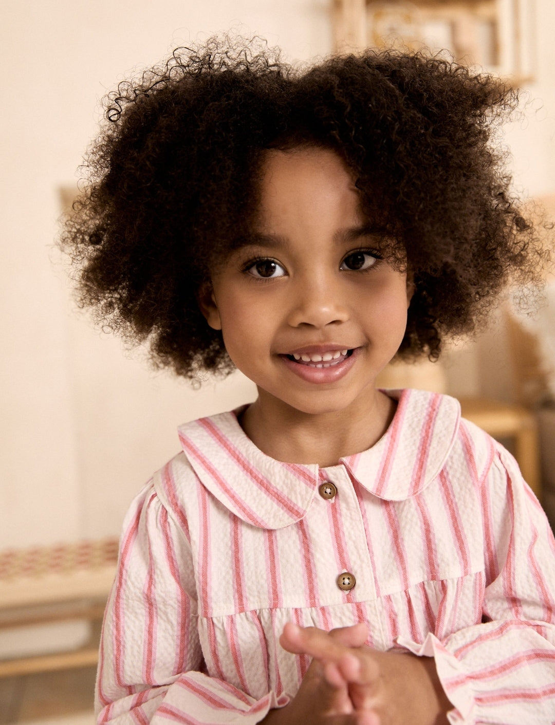 Pink Stripe Woven Button Through Pyjamas