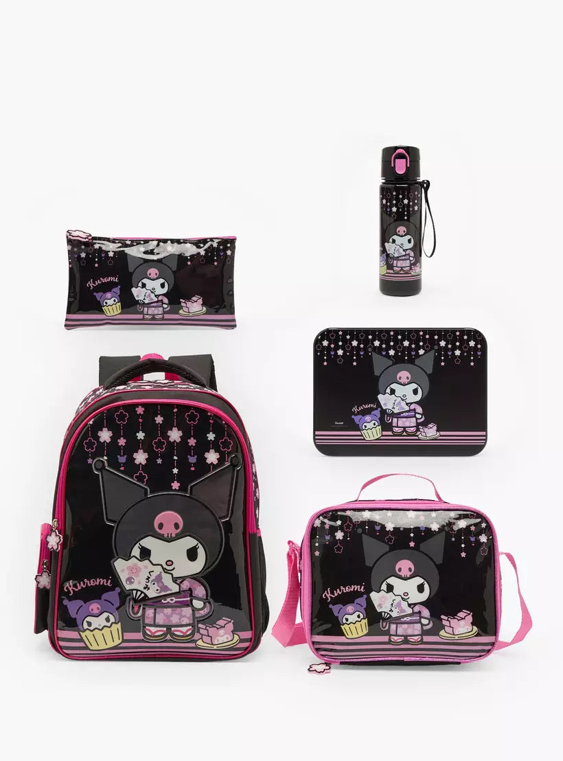 Sanrio Kuromi 5-Piece School Backpack Set 16 inches